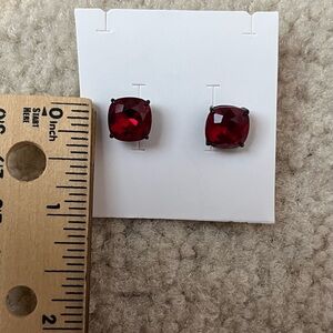Origami Owl red crystal stud earrings